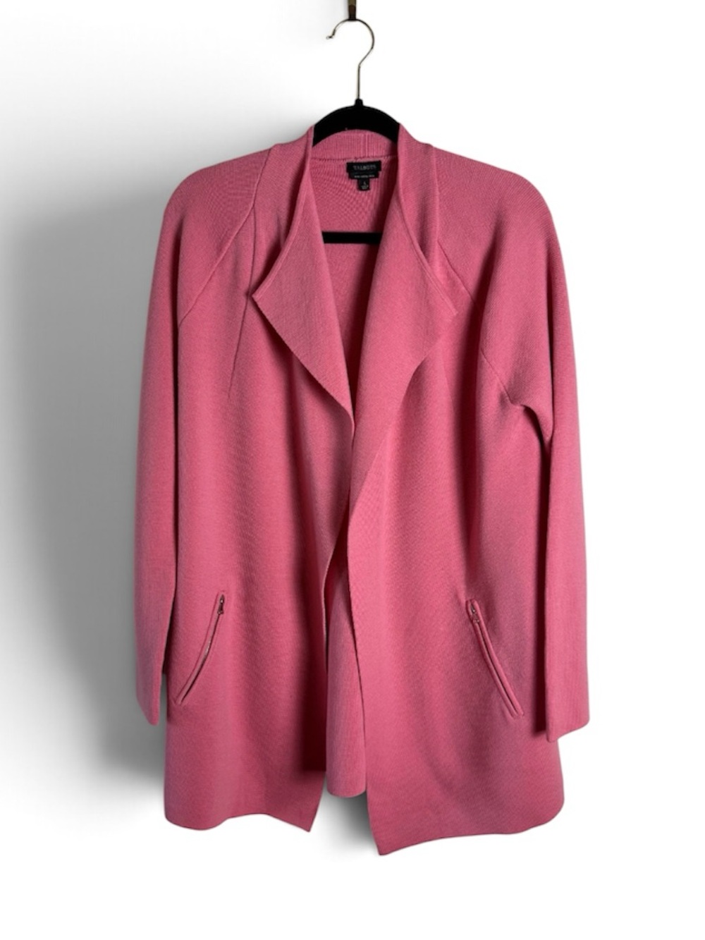 Talbots Pink Pure Merino Wool Open Front Cardigan Sweater Large